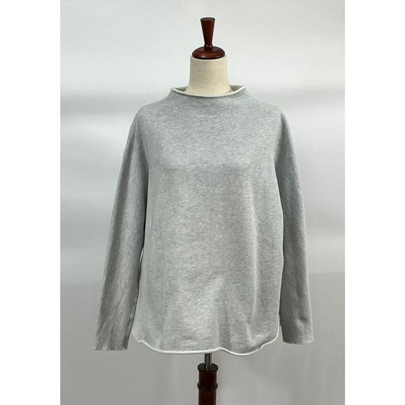 FRANK & EILEEN Sz L Large Gray Effie Funnel Neck Capelet Sweatshirt Top - Picture 6 of 12